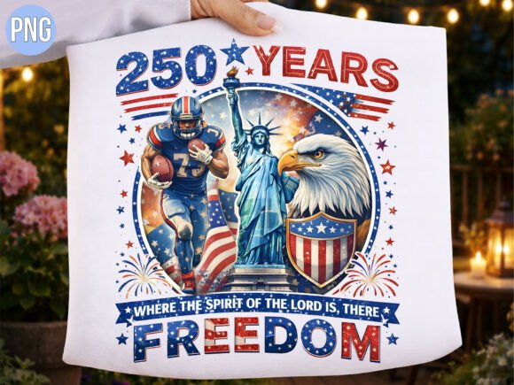 Celebrating a Legacy: Creative Uses for the 250 Years Freedom Football T-shirt PNG