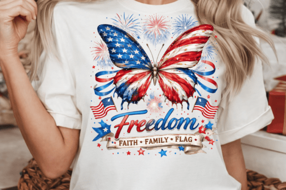 Celebrating Independence with Art: The Brushstroke 4th of July Butterfly Png for Modern Sublimation