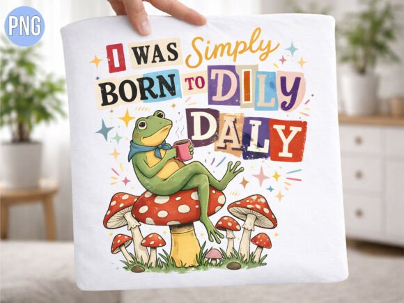 Dily Daly Frog Mushroom Coffee PNG Shirt Design