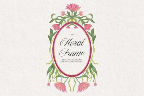Elevating Design with Authentic Hand-Drawn Floral Frame PNGs