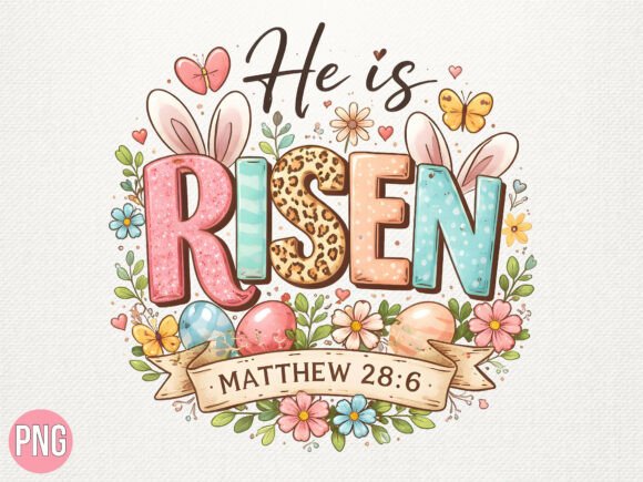 He Is Risen Matthew PNG: A Premium Design for Faith Projects
