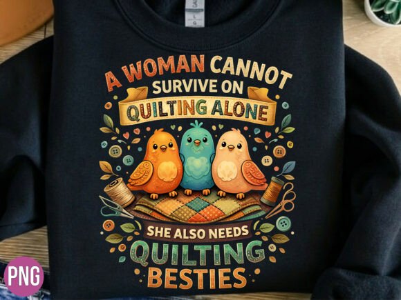 Integrating the Quilting Besties Sewing Birds Shirt PNG into Your Creative Workflow