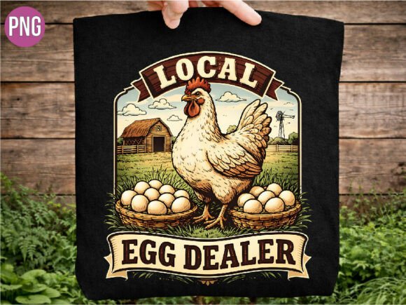 Local Egg Dealer Farmhouse Chicken PNG for Design
