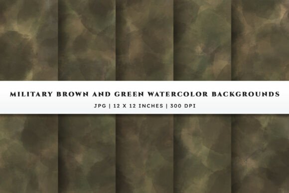 Military Green Watercolor Backgrounds for Crafters