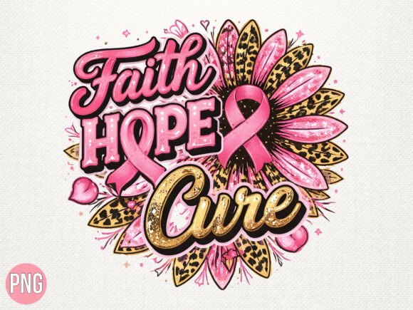 Pink Ribbon Faith Hope Cure: A Premium Digital Asset for Meaningful Design