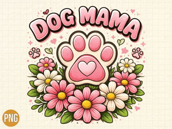 Strategic Branding with the Dog Mama Paw Print Floral Puppy PNG: A Guide for Creators