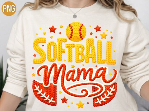 Strategic Branding with the Softball Mama Knitted Ball Sport PNG