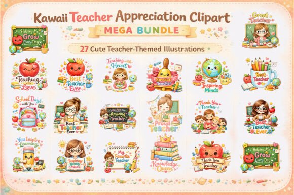 Unleashing Creativity with the Kawaii Teacher Appreciation Clipart Mega Collection