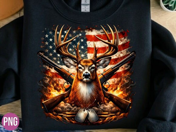 Unlocking Creative Potential with the American Flag Deer Hunting Hunter PNG